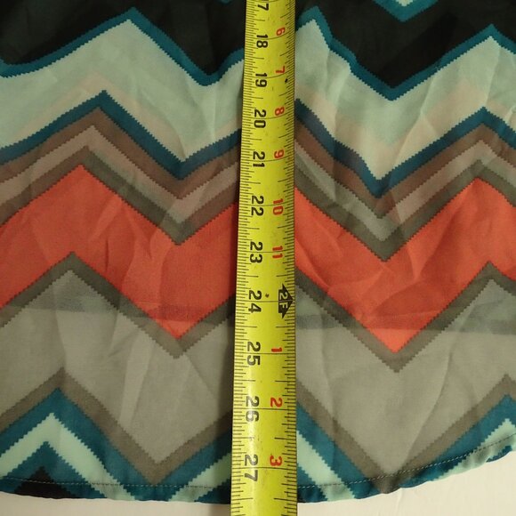 Rue21 Chevron Print Sleeveless Blouse Women Size XL Multicolor Sheer - Picture 8 of 8